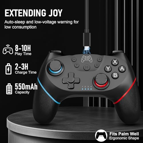 2 Pack Wireless Pro Controller for Switch 2/Lite/OLED with Hall Effect S8126