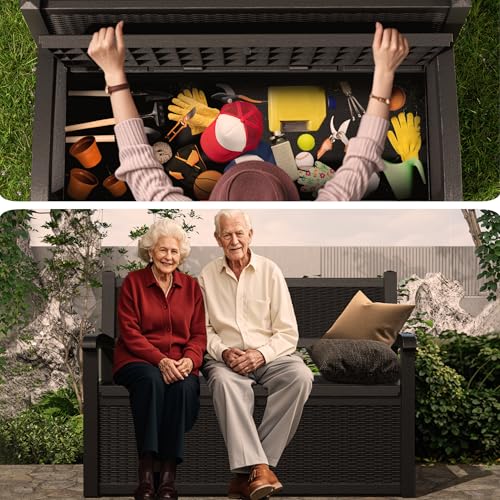 75 Gallon Black Storage Bench Deck Box H42392