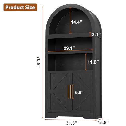 Brown Pantry Storage Cabinet with Drawers Doors and Shelves J98321