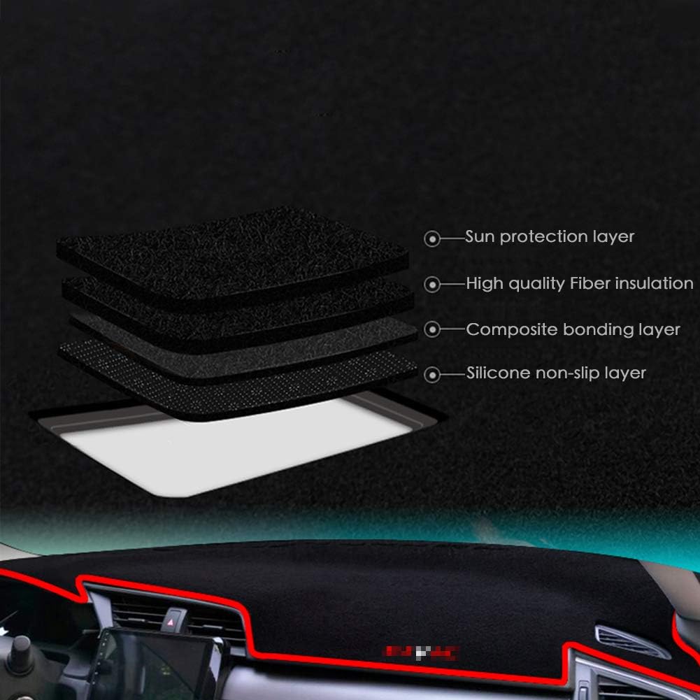 Black Center Console Cover Dash Mat Protector for Nissan Rogue X-Trail Rogue Sport SUV K805265