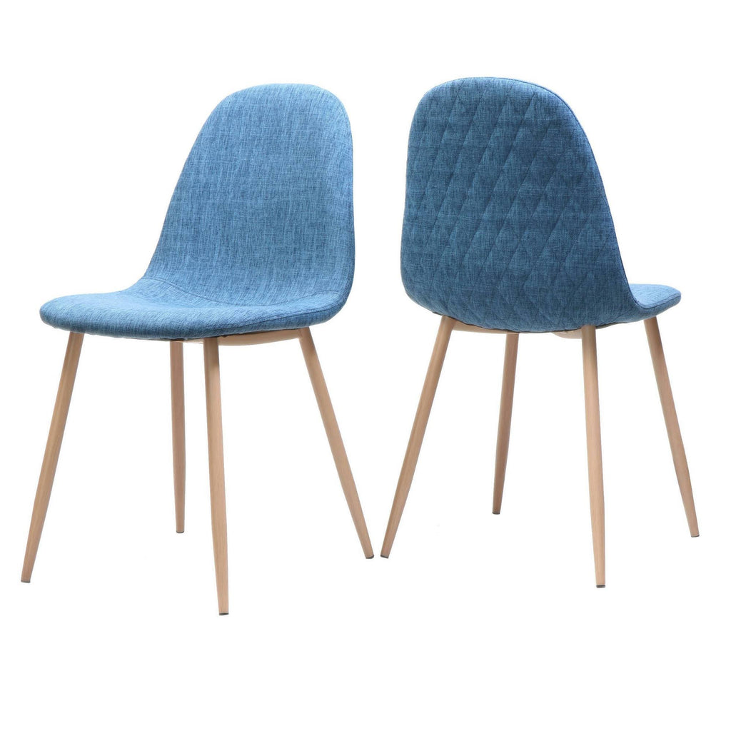 Blue Fabric Dining Chair Set of 2 P8278