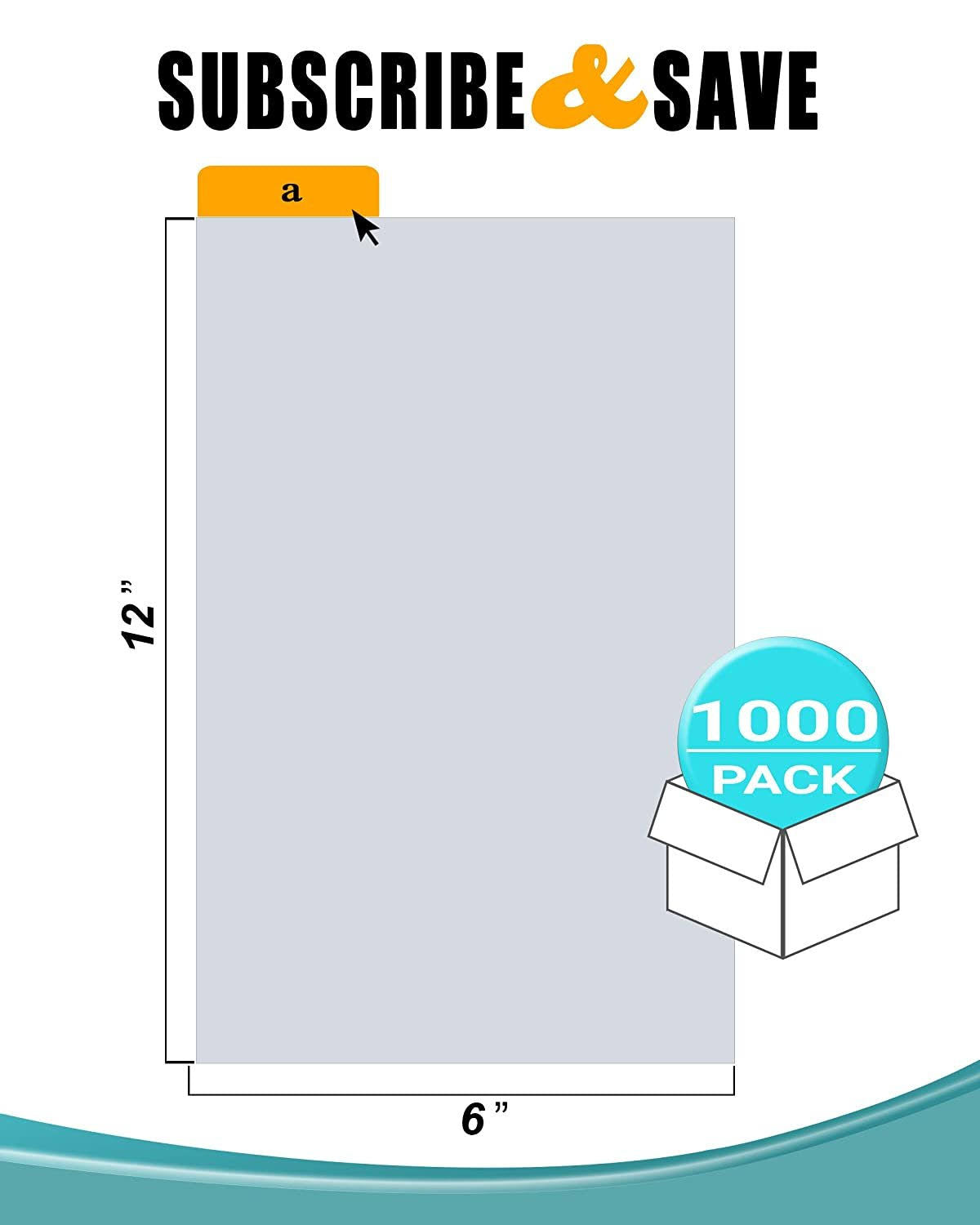 1000 Pack Clear Flat Open Top Poly Bags 6 Mil C751