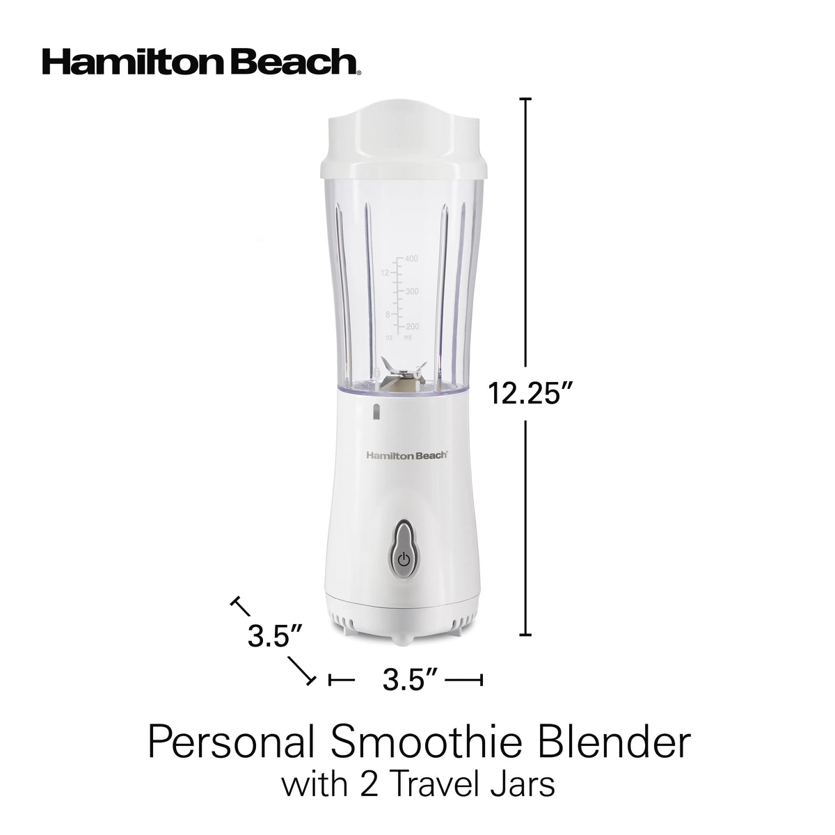 White Smoothie Blender with 2 Travel Jars and 2 Lids K67195