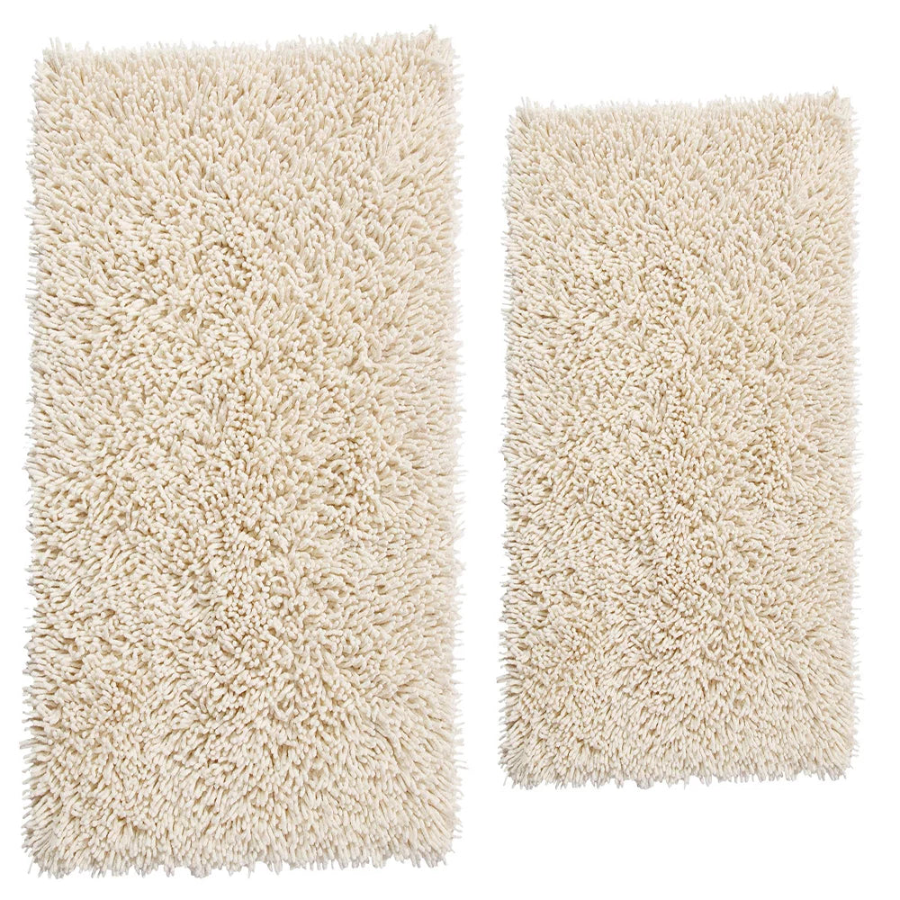 Ivory 2 Piece Chenille Bath Rug Set L44936