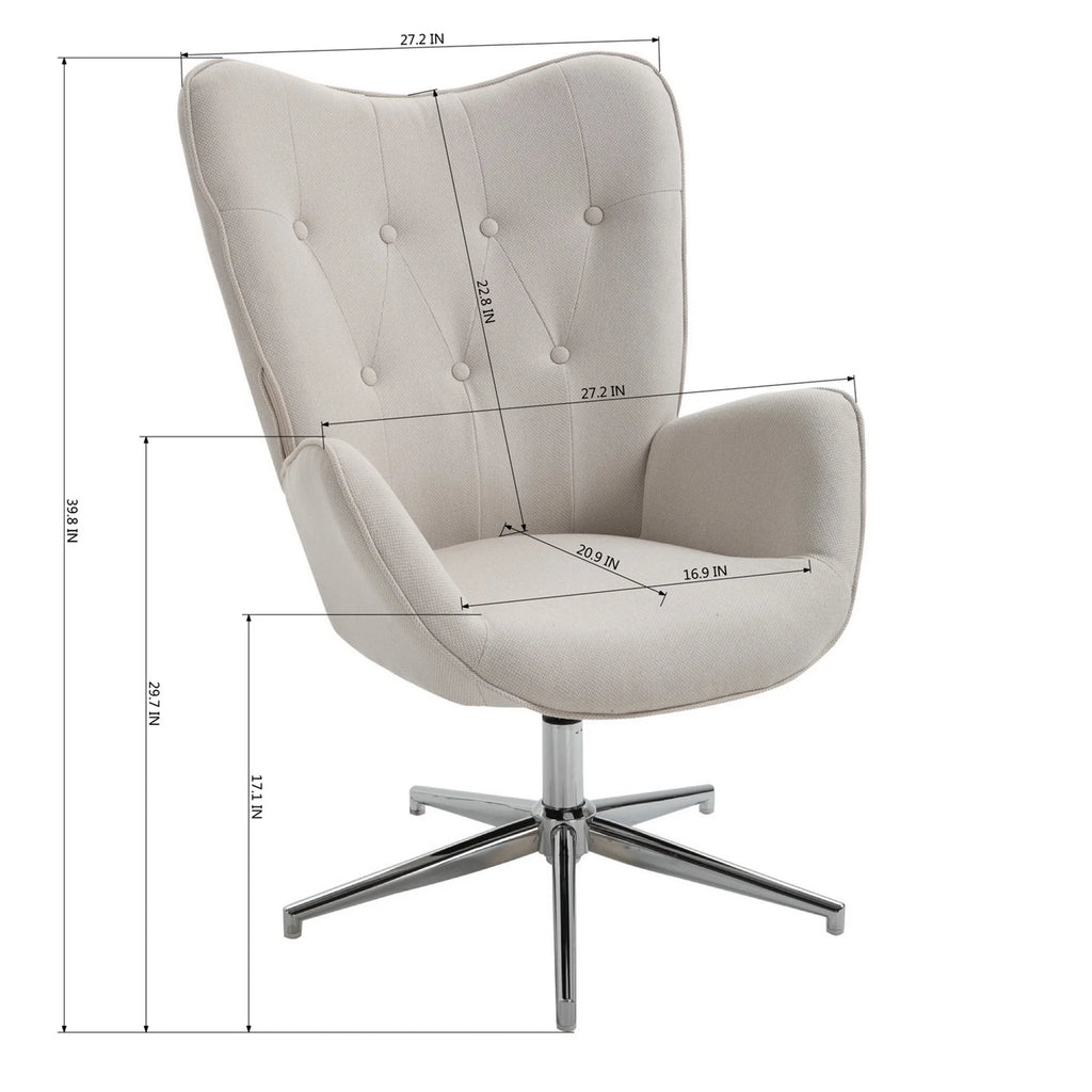 Beige Upholstery Accent Chair I760129