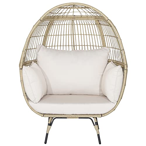 Oversized Wicker Egg Chair with 4 Cushions E4733