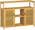 Bamboo Storage Cabinet with Cupboard and Shelves H793265