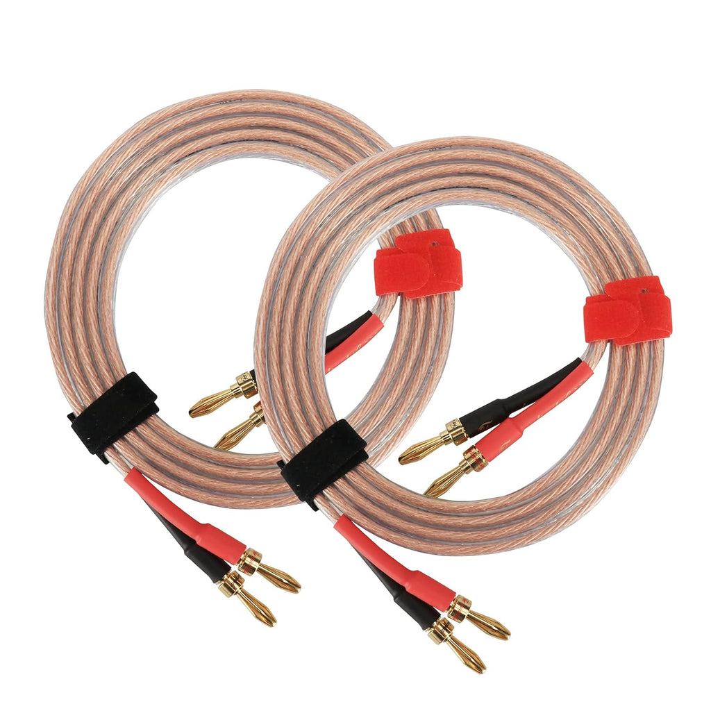13AWG Oxygen-Free Copper Speaker Cables with Banana Plug Tips V3729