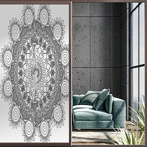 35.4 inch x 78.7 inch Black and White Glass Privacy Sticker H28524
