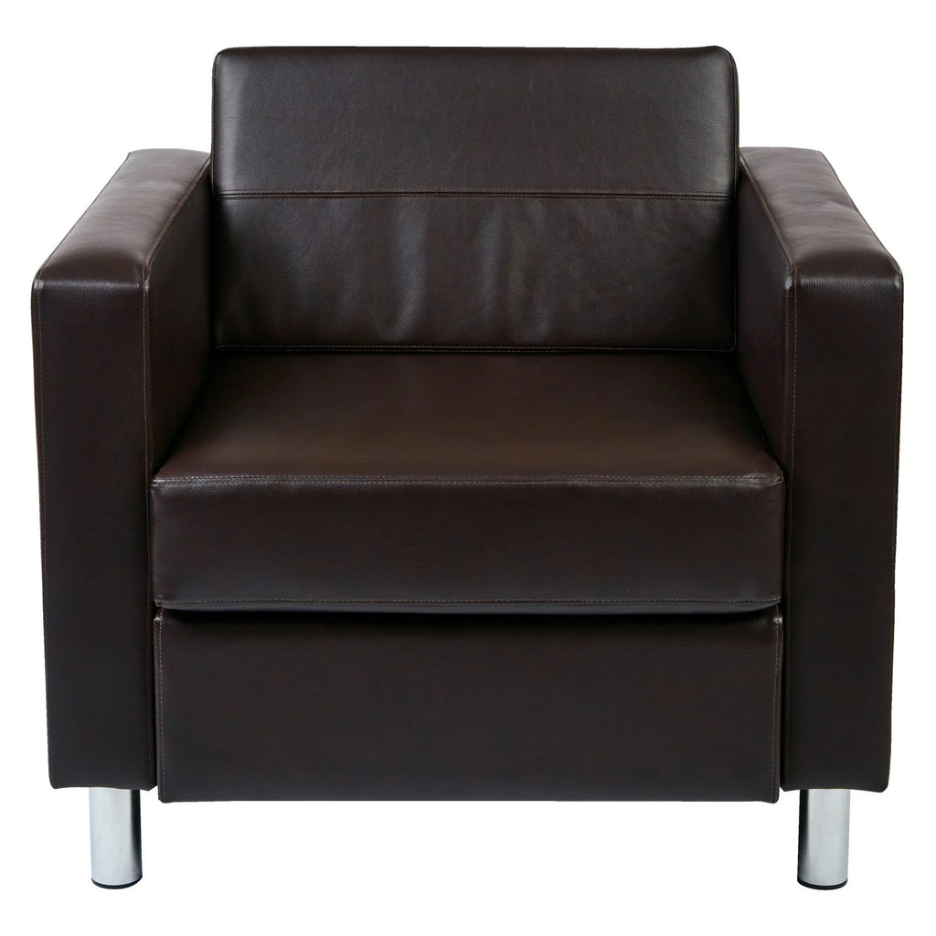Espresso Faux Leather Armchair F4928