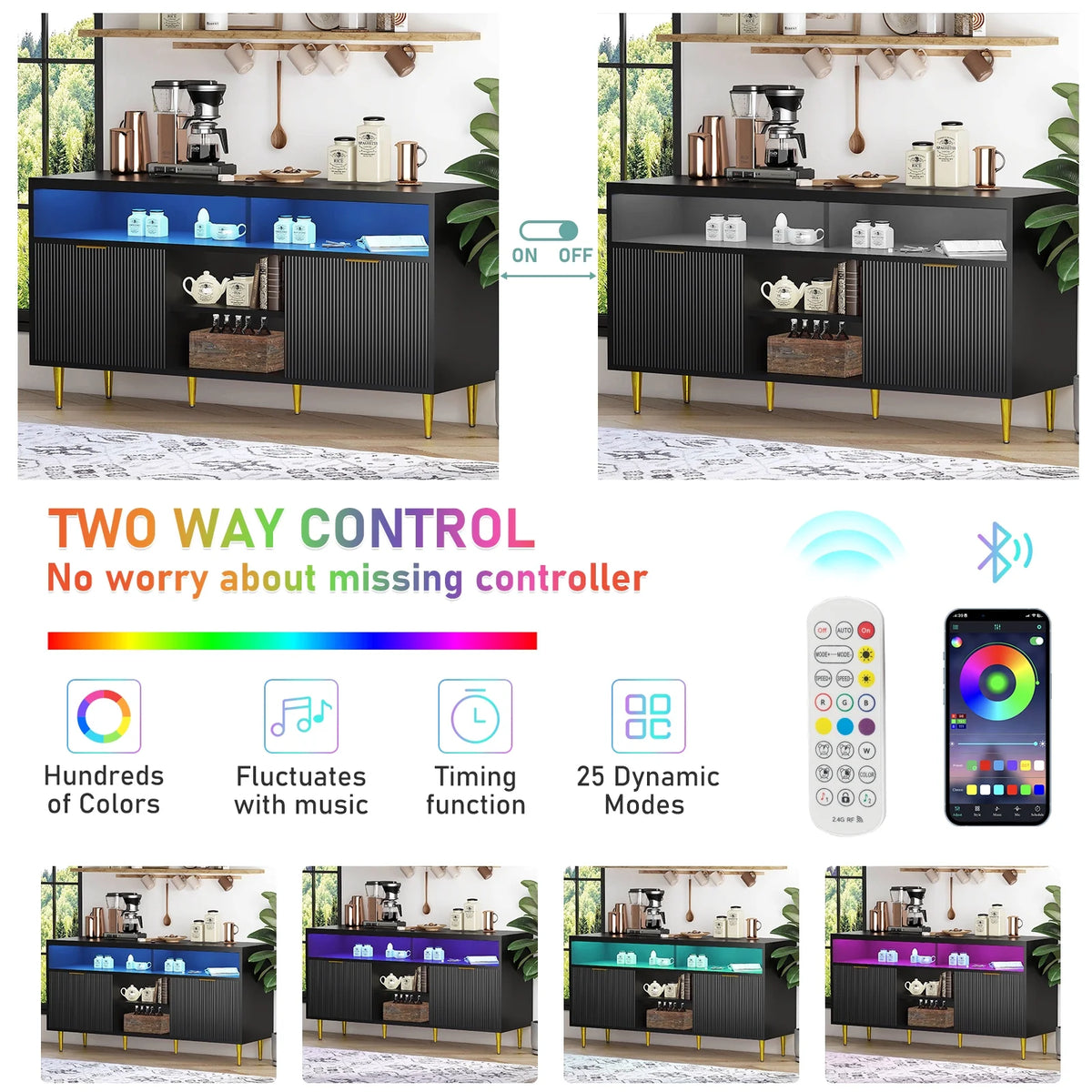 White Wood TV Stand for 55 60 65 inch TV S556
