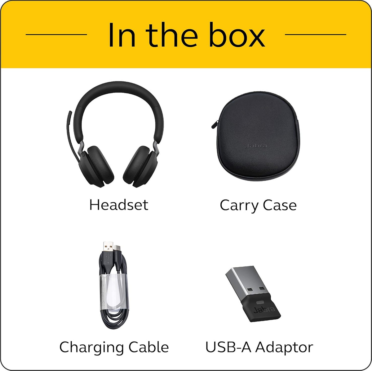 Jabra Evolve2 65 Wireless Bluetooth Headset, Stereo, Black M4910