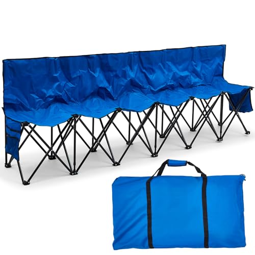 6 Seats Folding Soccer Bench Chair with Storage Bag K769427