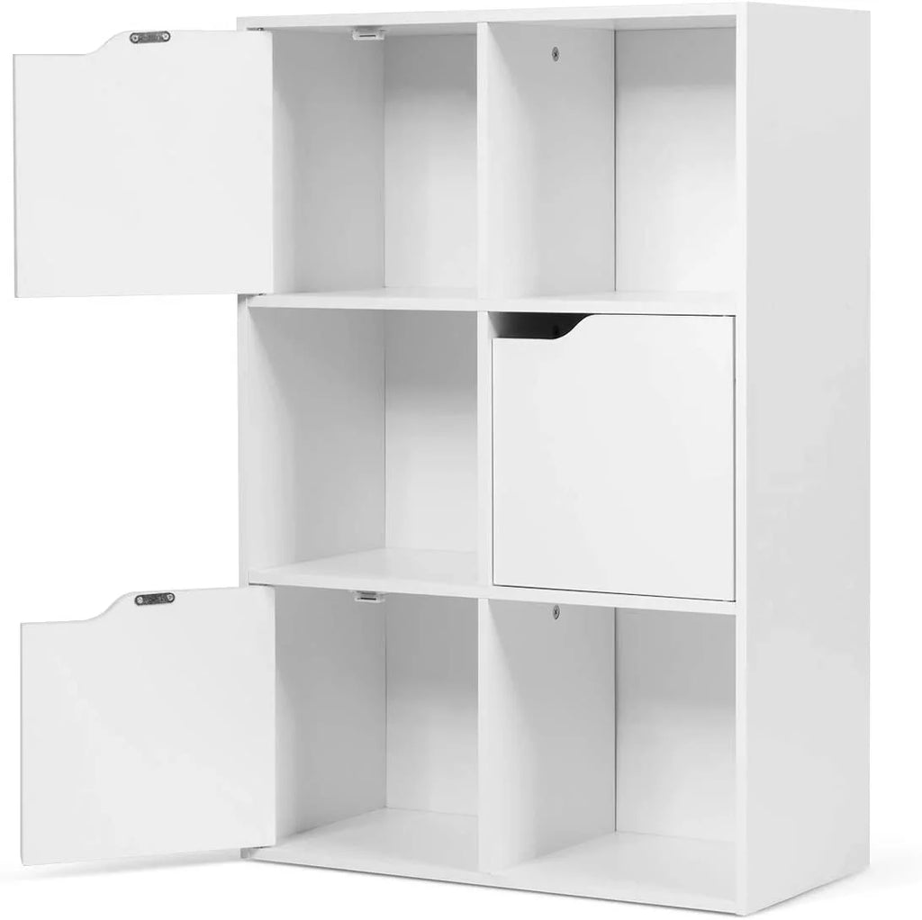 White 6-Cube Storage Organizer Cabinet D9454