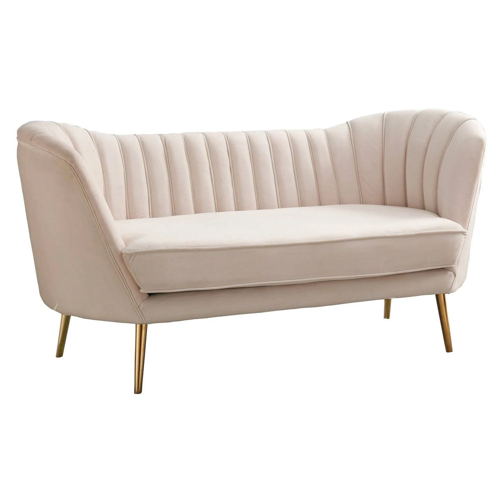 Cream Velvet Loveseat E179