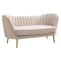 Cream Velvet Loveseat E179