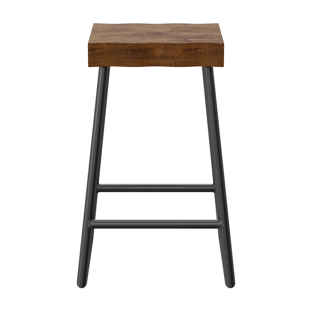 Natural Sheesham Wood Backless Counter Height Stool W367