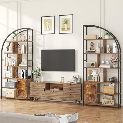 71.1" Tall 6-Tier Bookshelf with Storage Cabinet O59355