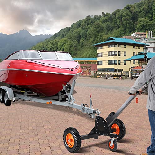 Adjustable Trailer Dolly with 1-7/8'' Hitch Ball & 10'' Solid Tires, 16''-24'' Adjustable Height, 600lbs Tongue Weight Capacity F3554