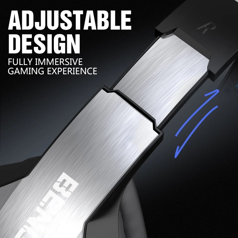 Gaming Headset with Noise Cancelling Mic, LED Light, Over Ear Headphone Q4223