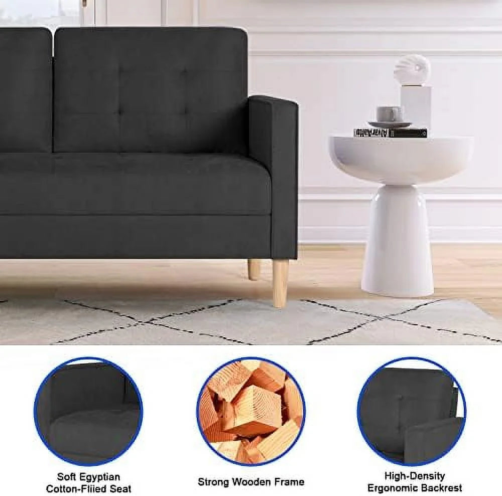 57" Tufted Loveseat and Chair Set of 2 O8497