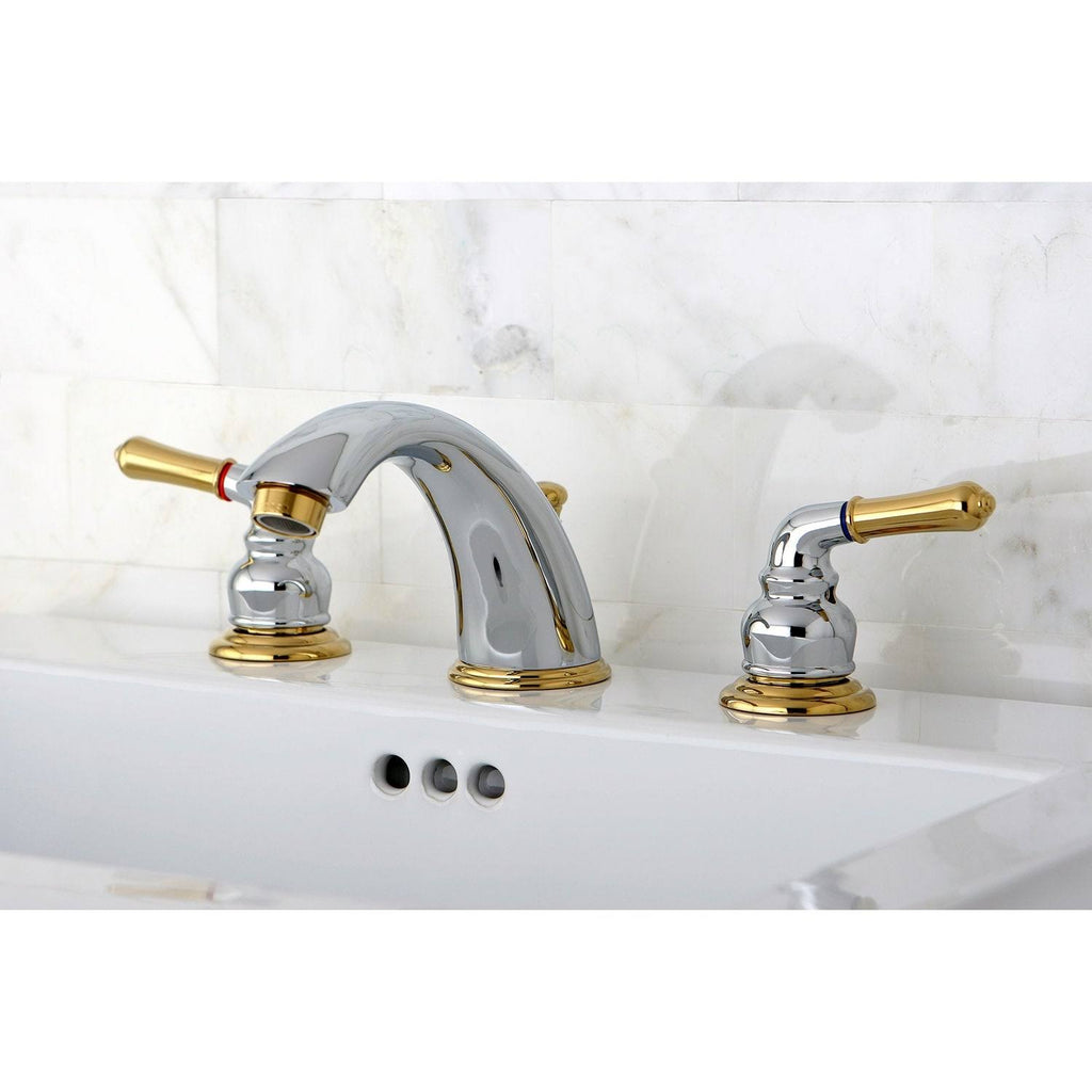 Polished Chrome Polished Brass Widespread Bathroom Faucet S585207