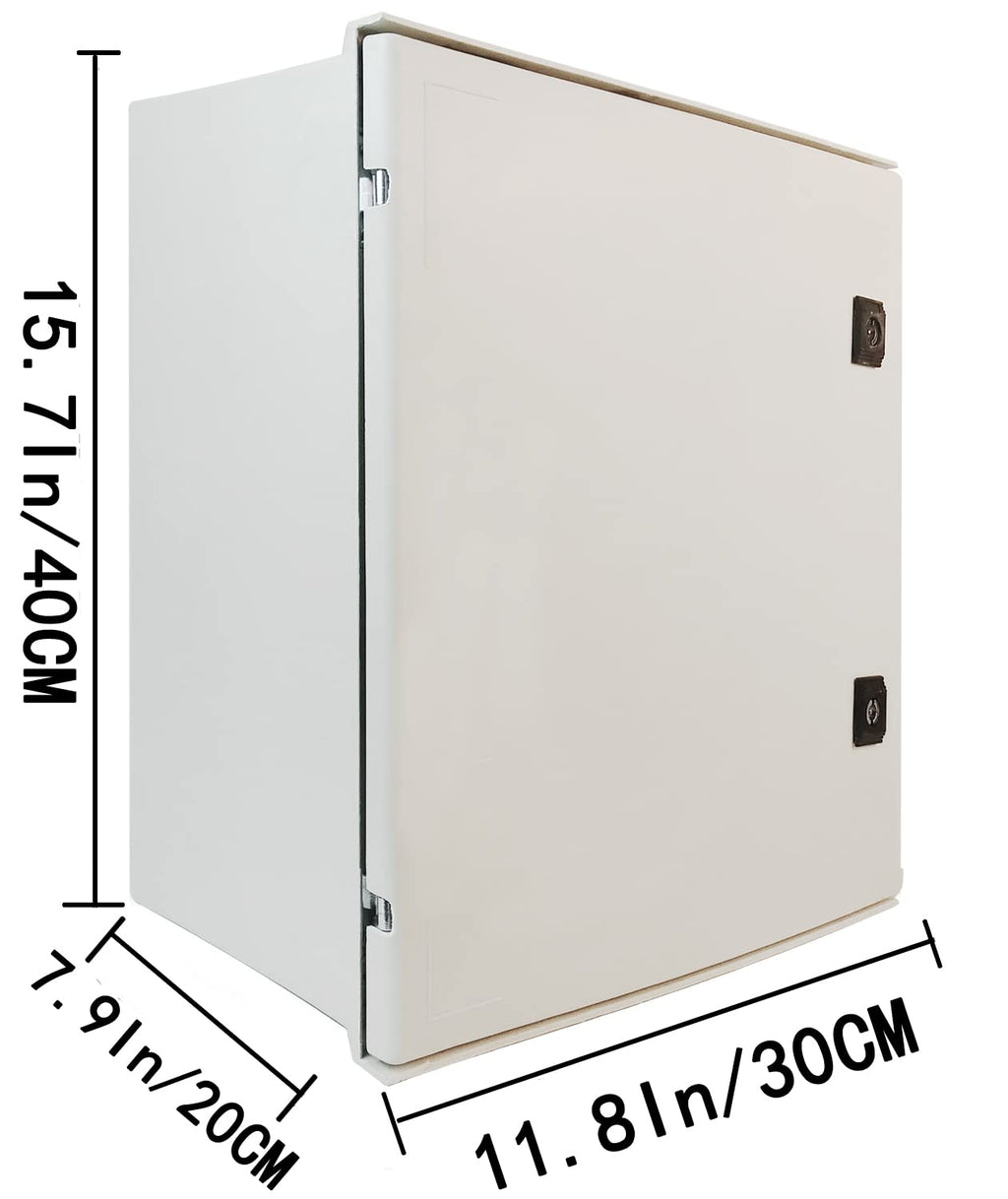 19.7×15.7×7.9 Fiberglass IP65 Weatherproof Wall-Mounted Electrical Enclosure Box K891