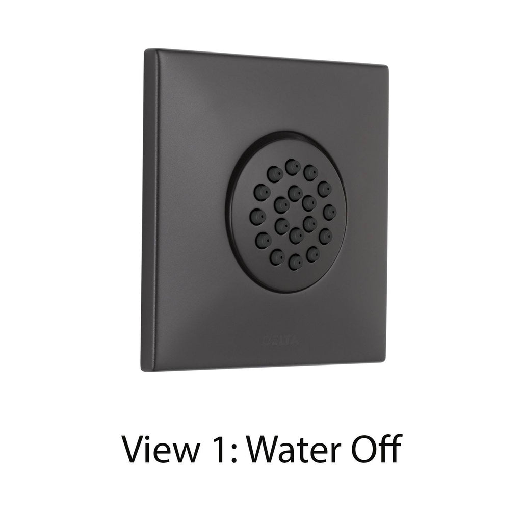 Matte Black Wall Mount Body Spray with Valve and Trim U18720