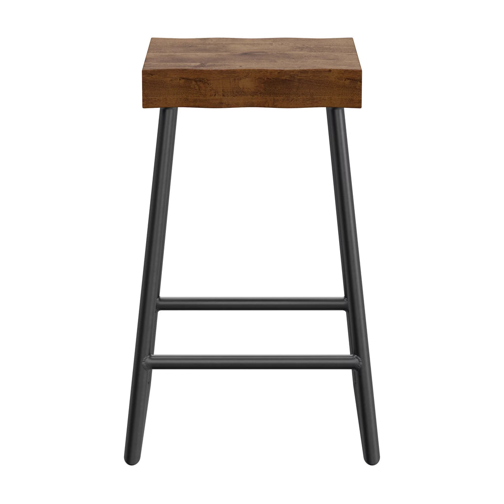 Natural Sheesham Wood Backless Counter Height Stool W367