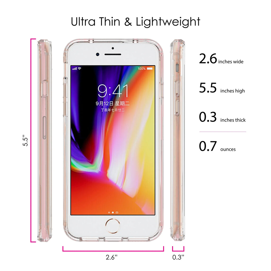 Clear Shockproof Hybrid Case for iPhone 7 8 SE with TPU Bumper Acrylic Back P88609