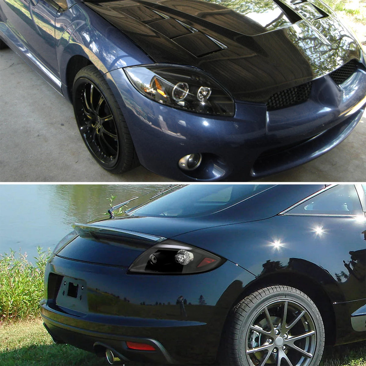 Halo Chrome Projector Headlights LED Fog Lights Left + Right Pair G6032