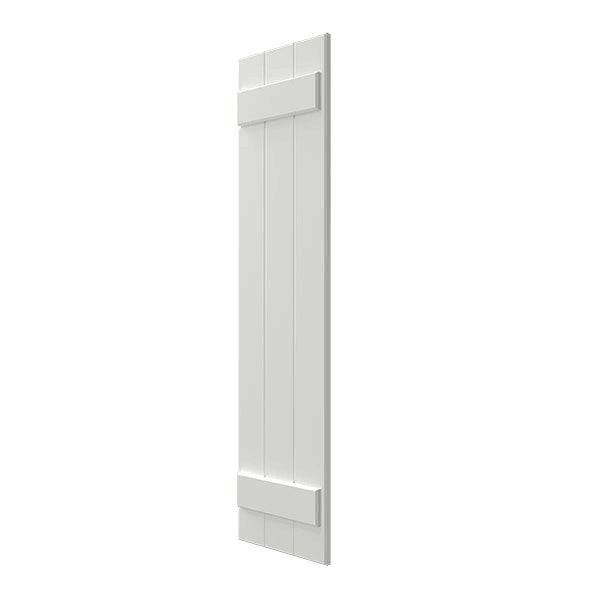 White Composite Board-n-Batten Shutters, Per Pair G125