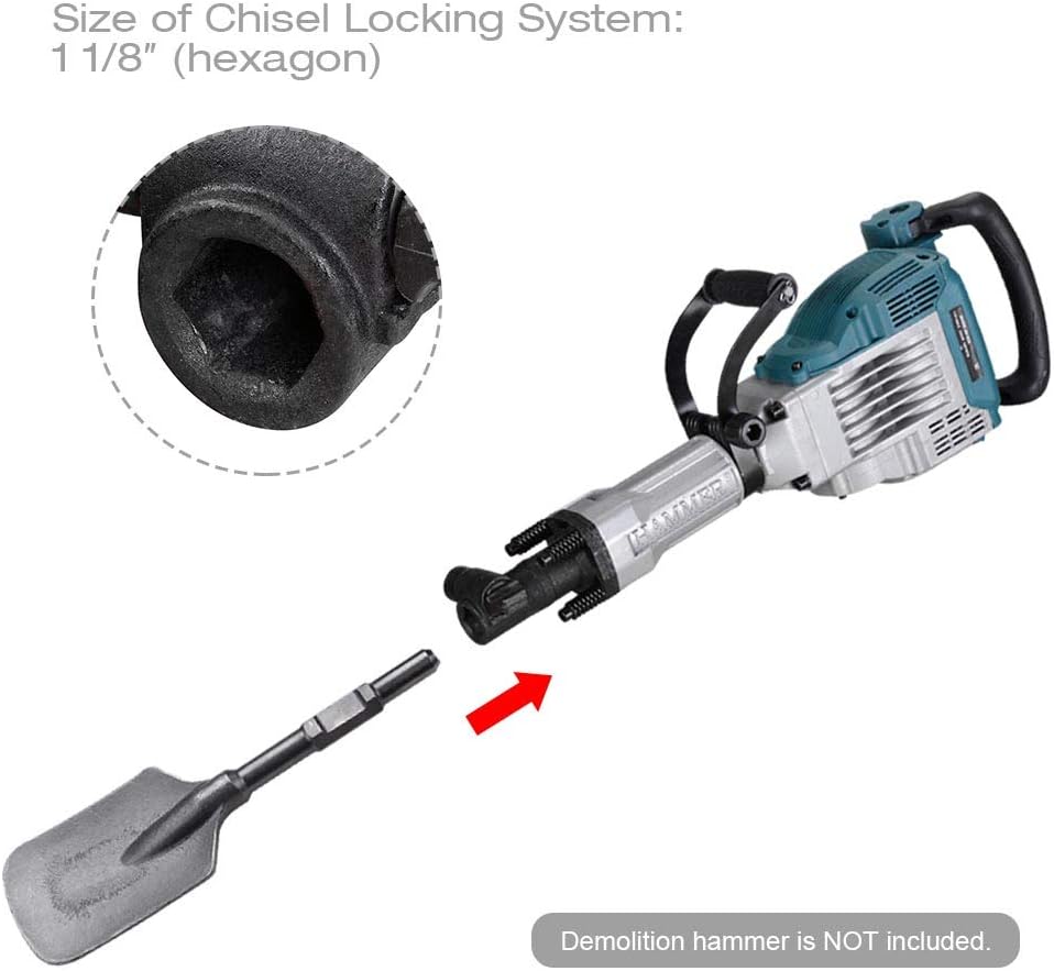 2 Pc Steel Clay Spade Chisel Bit for Demolition Jack Hammer O749
