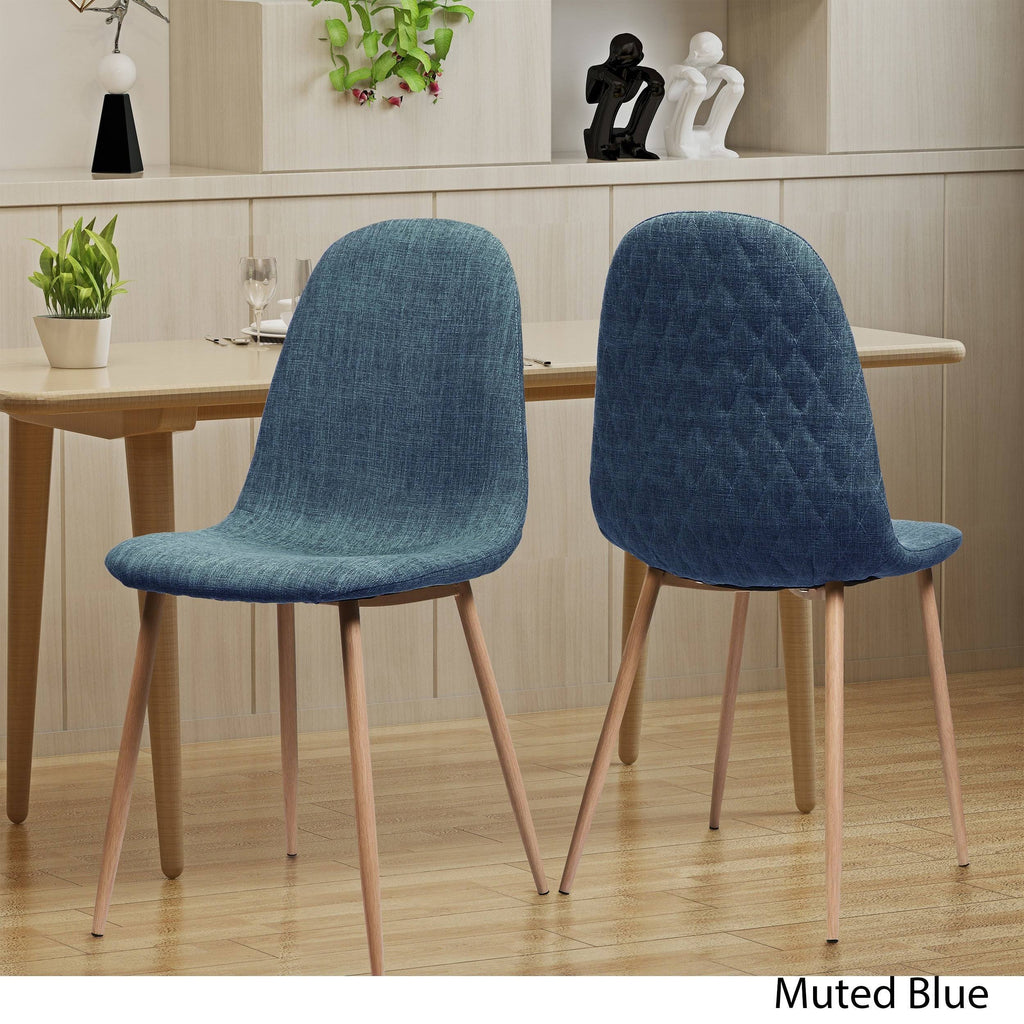 Blue Fabric Dining Chair Set of 2 P8278