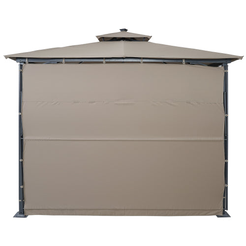 Brown 9.8ft.L x 9.8ft.W Gazebo with LED Light Q4300