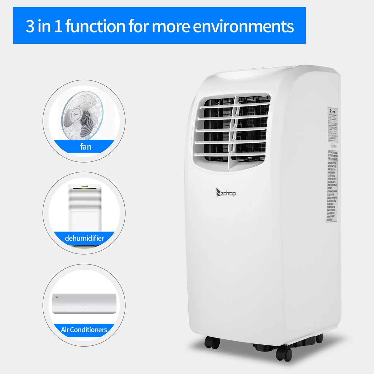 Portable Air Conditioner, 8,000 BTU, White T10933