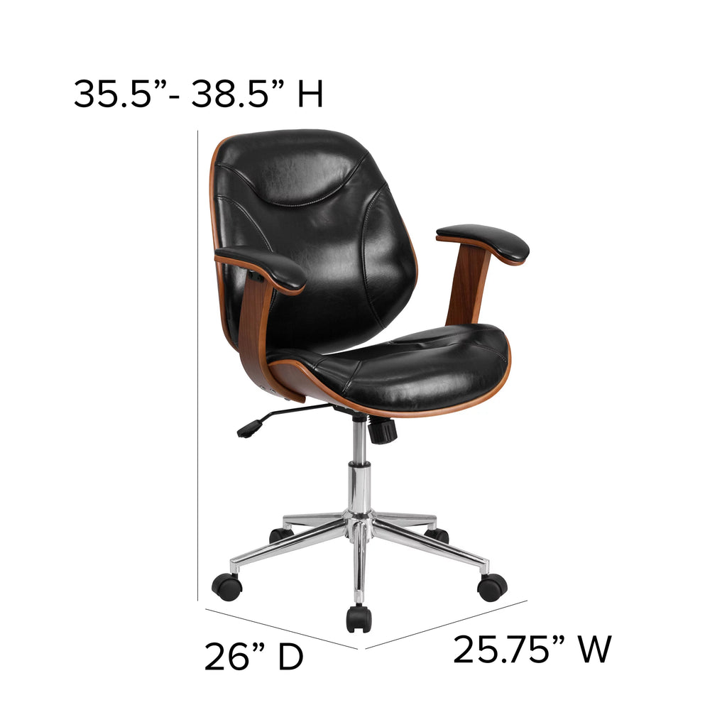 Black Faux Leather Ergonomic Office Chair G239409