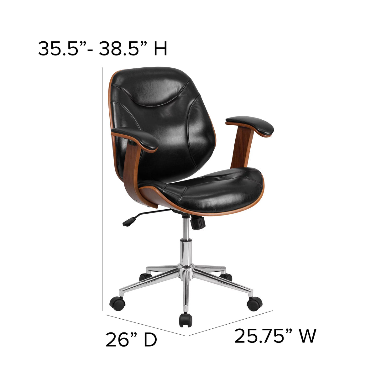 Black Faux Leather Ergonomic Office Chair G239409