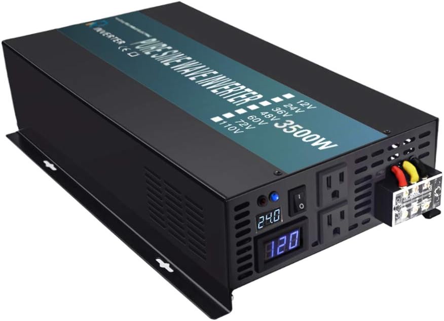 3500W Pure Sine Wave Power Inverter 24V DC to 120V AC Converter X71671