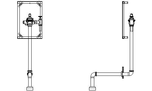 Rough-In for Hard Wired Concealed Flush Valve O550