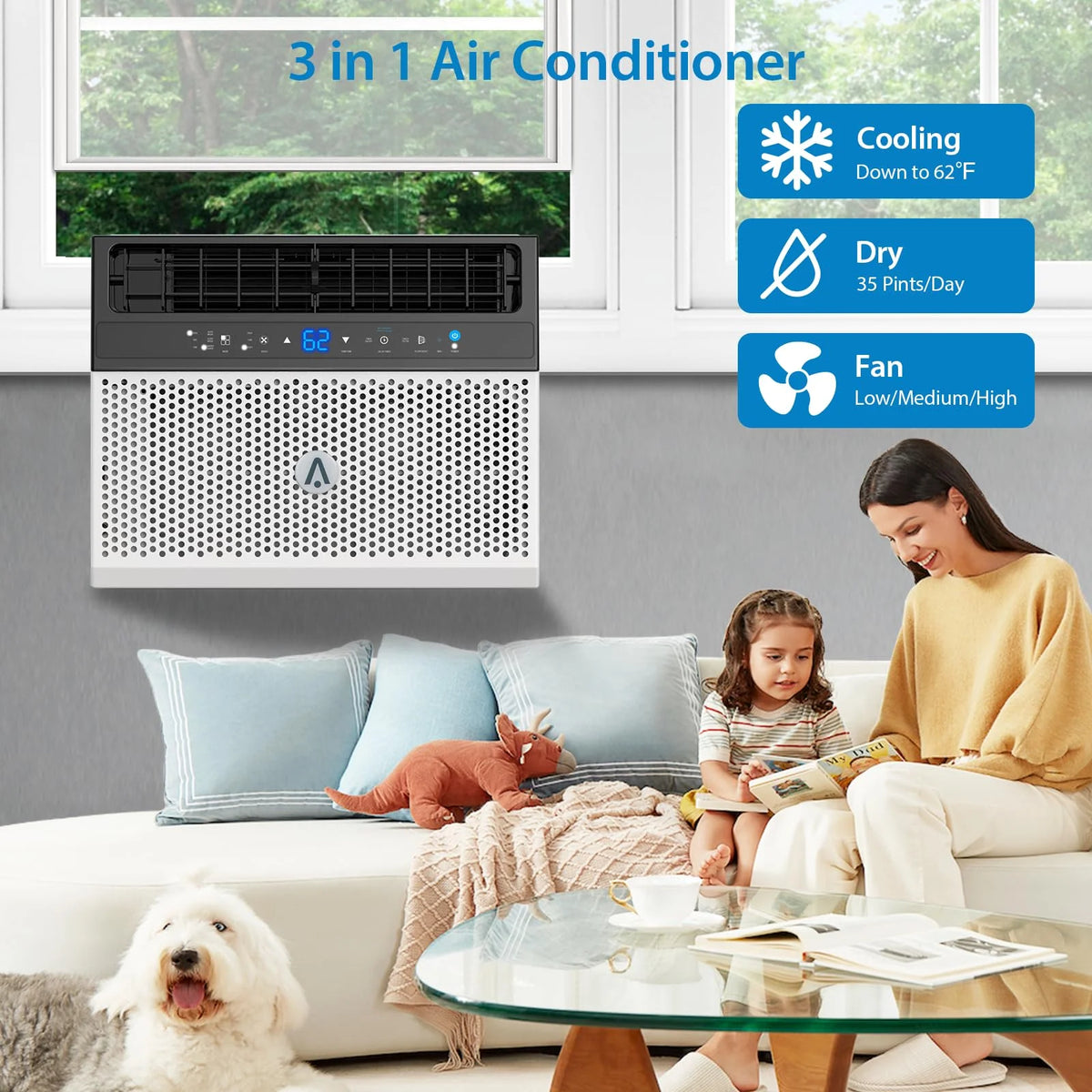 8000 BTU Window Air Conditioner with Remote Control Q719406