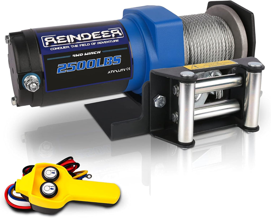 12V 4500 lb Electric Winch Kit with Steel Cable and Wireless Remote F502
