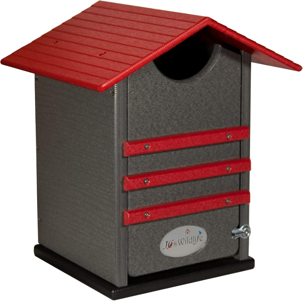 Cardinal Red and Gray Poly Screech Owl Nesting Box Q73456