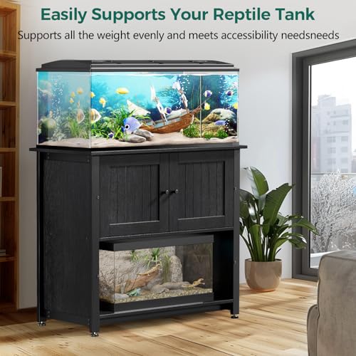 Fish Tank Stand with Cabinet, Metal, 1000LBS O16313