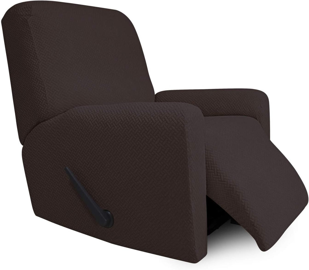 4-Piece Stretch Jacquard Recliner Sofa Cover with Elastic Loop, Dark Gray G767
