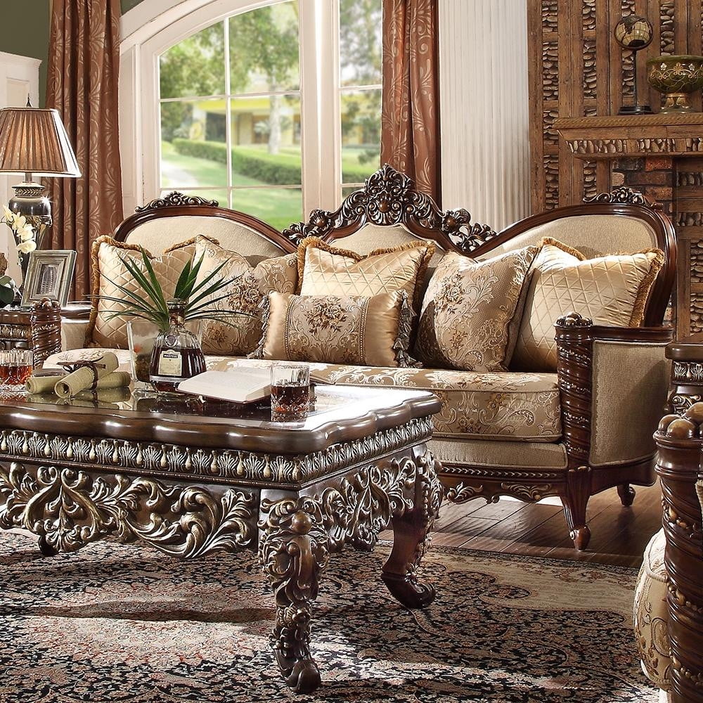 Carved Wood 3Pcs Sofa Set S35442