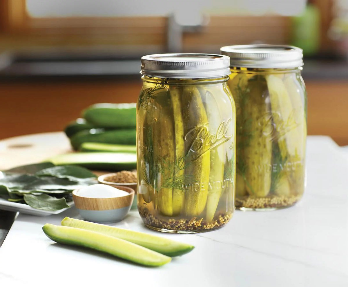 12 Count 32 oz Wide Mouth Glass Mason Jars with Lids & Bands Y114