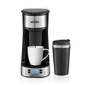 Black Single Serve Coffee Maker with Programmable Timer and LCD Display I241544