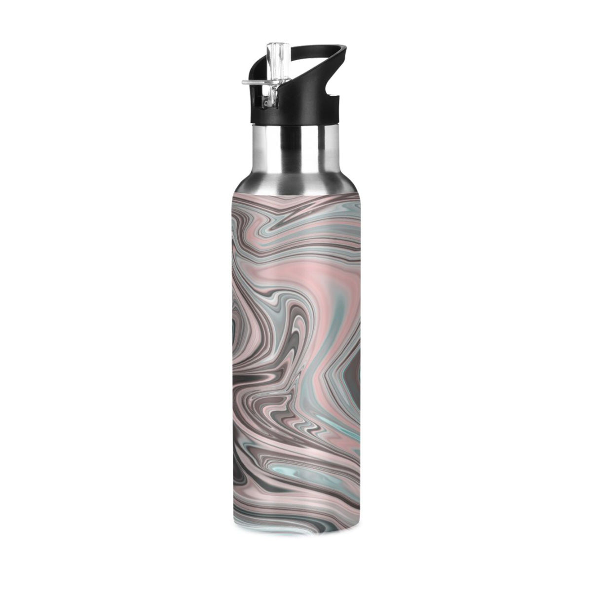 Pink Stainless Steel Insulated Water Bottle with Straw Lid G92213