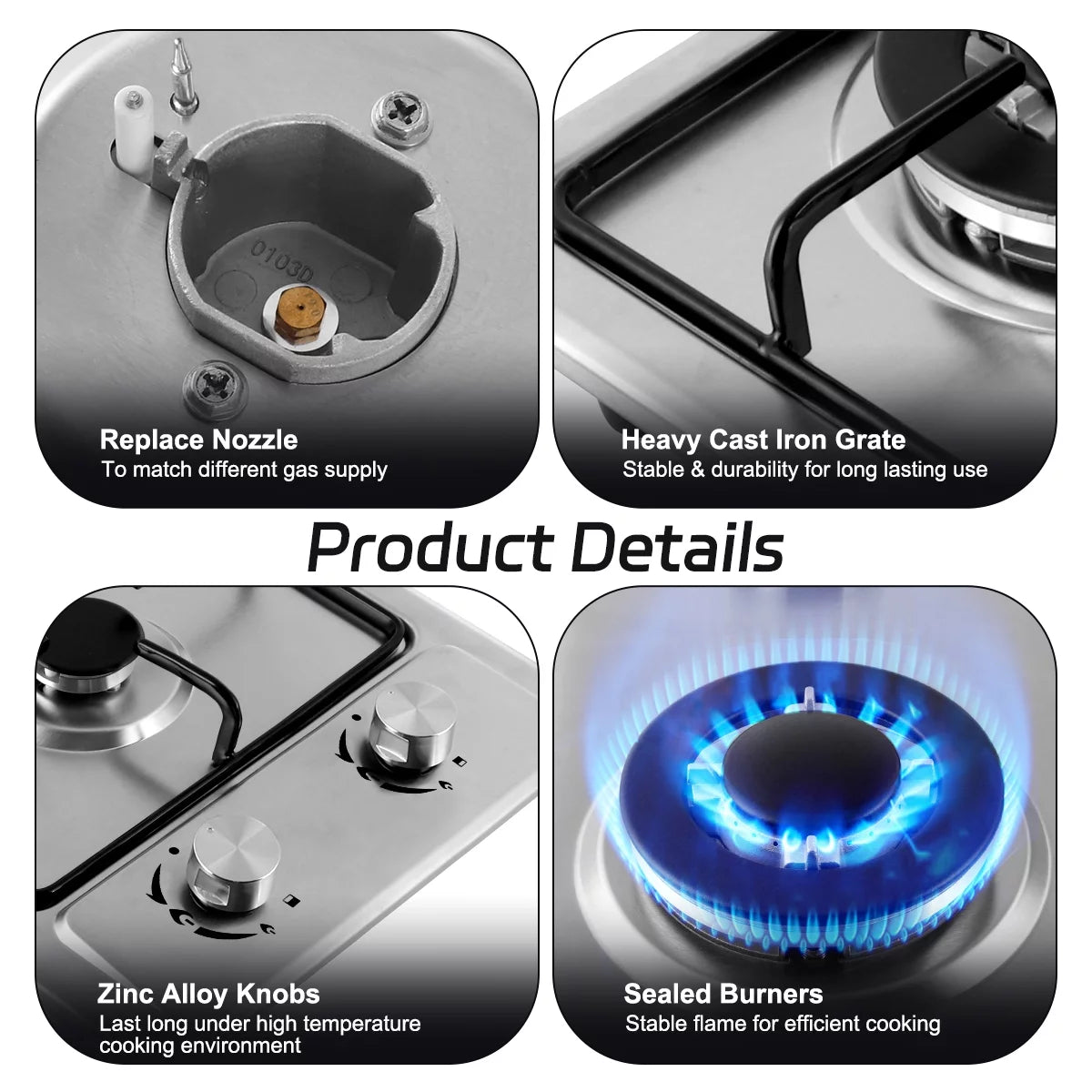 4 Burner Stainless Steel Gas Cooktop O976